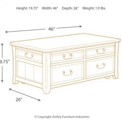 Ashley Furniture Tables Woodboro - Dark Brown - Lift Top Cocktail Table