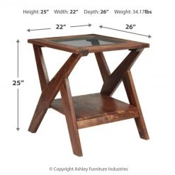 Ashley Furniture Tables Charzine - Warm Brown - Rectangular End Table 12 Ashley Furniture Tables Charzine - Warm Brown - Rectangular End Table