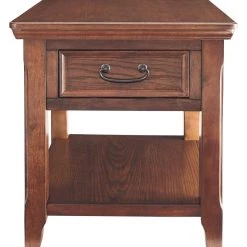 Ashley Furniture Woodboro - Dark Brown - Rectangular End Table Tables
