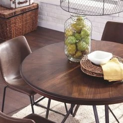 Ashley Furniture Centiar - Dark Brown - Round Dining Room Table