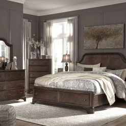 Signature Design By Ashley® Bedroom Sets Adinton - Brown - 8 Pc. - Dresser, Mirror, Chest, Queen Panel Bed With 2 Storage Drawers & 2 Nightstands