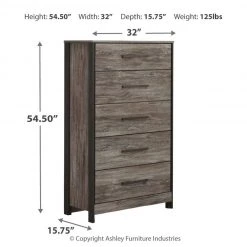 Ashley Furniture Cazenfeld - Black/gray - Five Drawer Chest Chests 16 Ashley Furniture Cazenfeld - Black/gray - Five Drawer Chest Chests