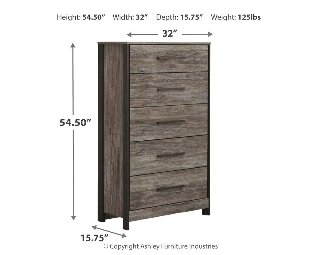 Ashley Furniture Cazenfeld - Black/gray - Five Drawer Chest Chests 9 Ashley Furniture Cazenfeld - Black/gray - Five Drawer Chest Chests