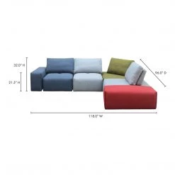 Moe's Home Collection Nathaniel Modular Sectional Multicolor Sectionals