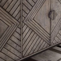 Ashley Furniture Treybrook - Distressed Gray - 4 Door Accent Cabinet