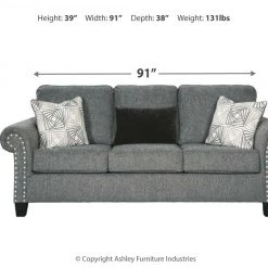 Ashley Furniture Agleno - Charcoal - Sofa