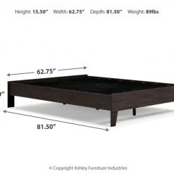 Ashley Furniture Piperton - Brown / Black - Queen Platform Bed Beds