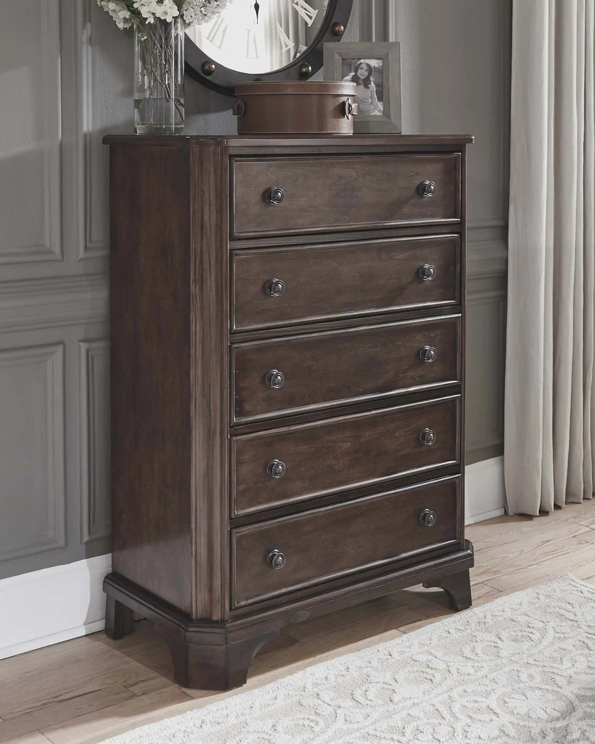 Signature Design By Ashley® Adinton - Brown - 8 Pc. - Dresser, Mirror, Chest, California King Panel Bed With 2 Storage Drawers, 2 Nightstands 9 Signature Design By Ashley® Adinton - Brown - 8 Pc. - Dresser, Mirror, Chest, California King Panel Bed With 2 Storage Drawers, 2 Nightstands