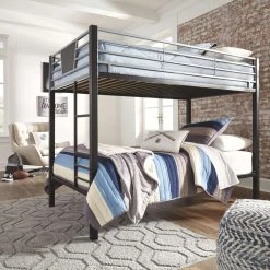 Ashley Furniture Beds Dinsmore - Black/gray - Twin/twin Bunk Bed W/ladder