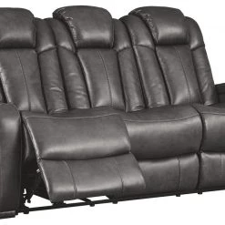 Signature Design By Ashley® Turbulance - Quarry - Pwr Rec Sofa With Adj Headrest Sofas