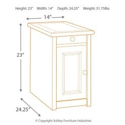 Ashley Furniture Bolanburg - White / Brown / Beige - Chair Side End Table - Door