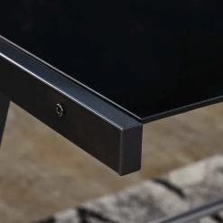 Ashley Furniture Mallistron - Black/silver - L-desk