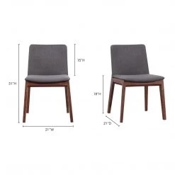 Moe's Home Collection Deco Dining Chair Grey-m2 Chairs 14 Moe's Home Collection Deco Dining Chair Grey-m2 Chairs