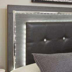 Signature Design By Ashley® Beds Lodanna - Gray - Full Upholstered Panel Headboard With Bolt On Bed Frame