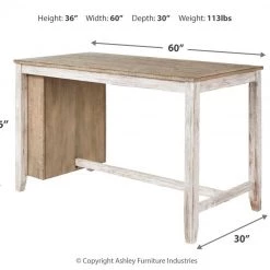 Ashley Furniture Tables Skempton - White - Rect Counter Table W/storage