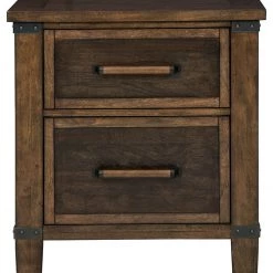 Ashley Furniture Nightstands Wyattfield - Brown / Beige - Two Drawer Night Stand
