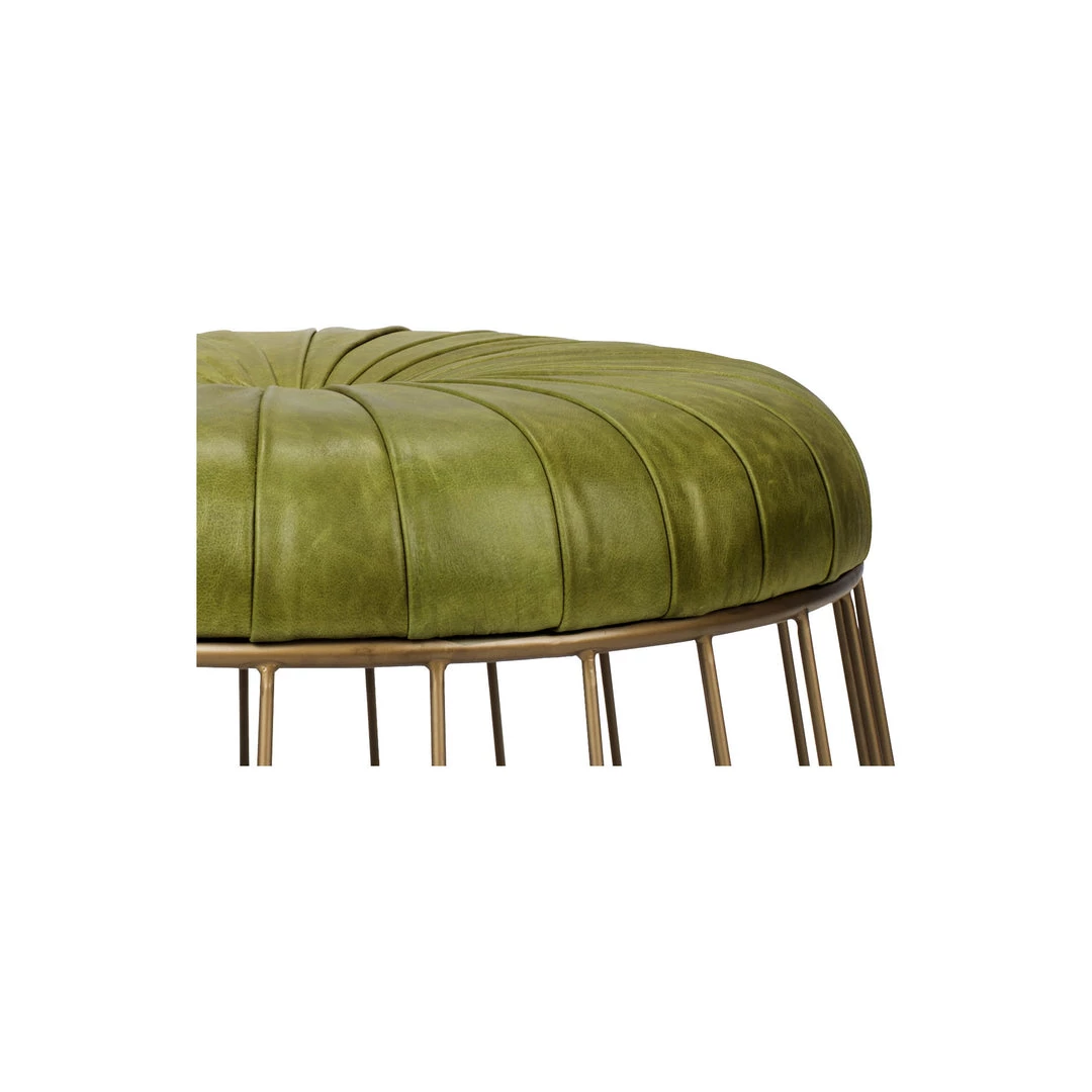 Moe's Home Collection Radcliffe Leather Ottoman Green Ottomans 6 Moe's Home Collection Radcliffe Leather Ottoman Green Ottomans