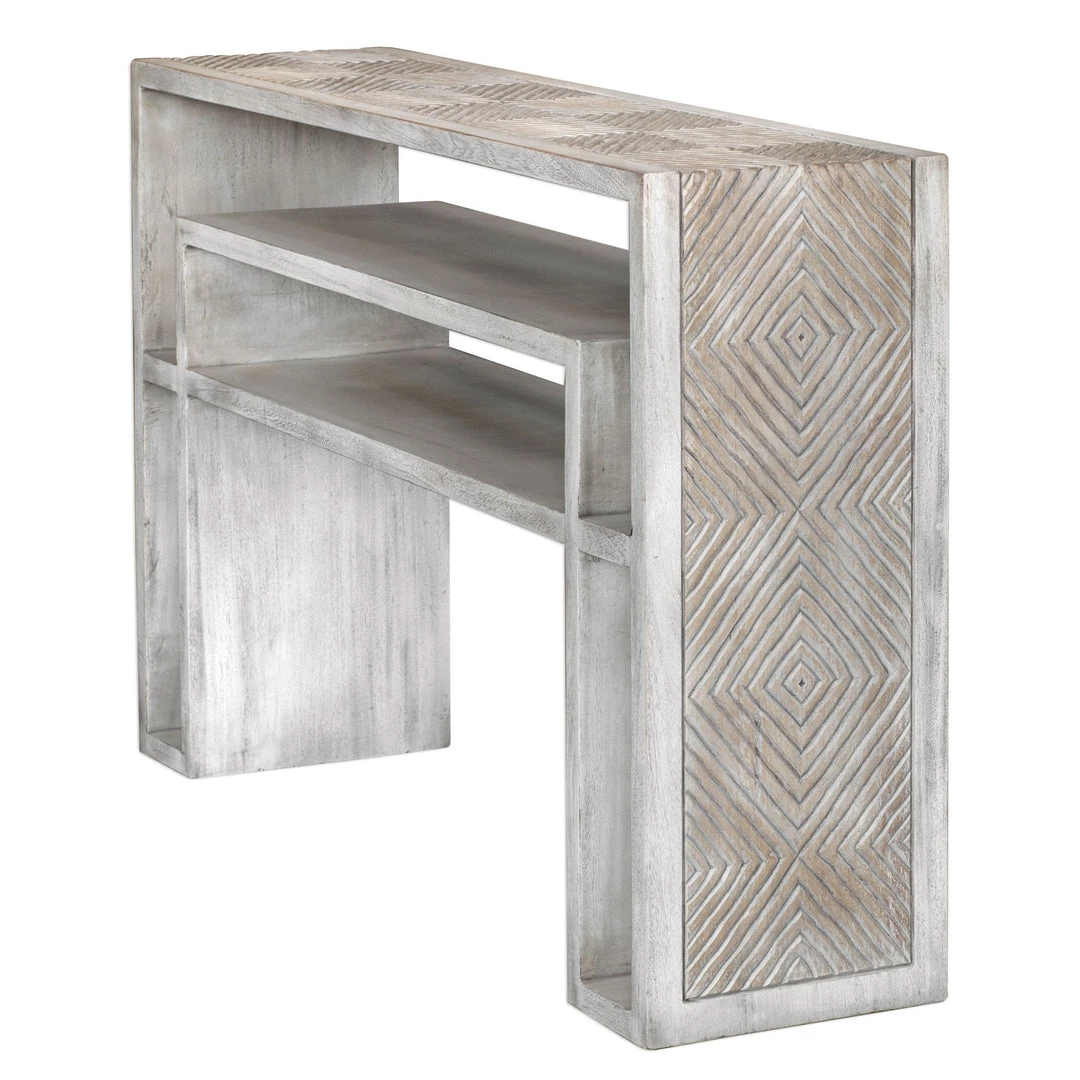 Uttermost Genara Bone White Carved Console Table 5 Uttermost Genara Bone White Carved Console Table