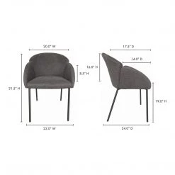 Moe's Home Collection Gigi Dining Chair Dark Grey-m2 Chairs