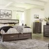 Signature Design By Ashley® Brueban - Rich Ultimate Best In Class Dresser, Mirror, Panel Bed With 2 Storage Drawers Bedroom Sets