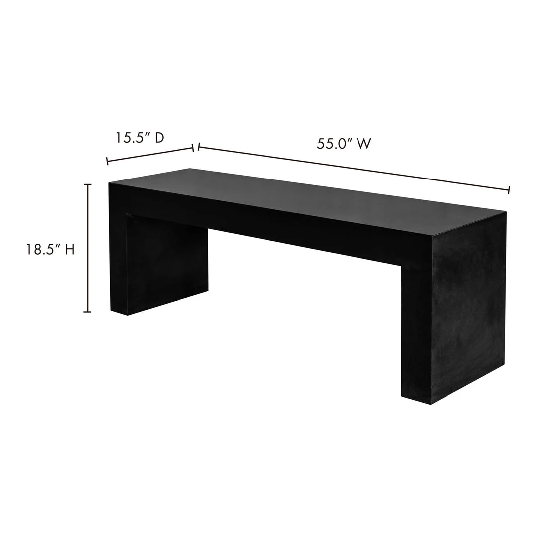 Moe's Home Collection Benches Lazarus Outdoor Bench Black 6 Moe's Home Collection Benches Lazarus Outdoor Bench Black
