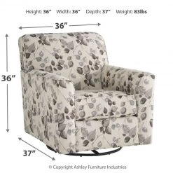 Ashley Furniture Abney - Platinum - Swivel Accent Chair Chairs 13 Ashley Furniture Abney - Platinum - Swivel Accent Chair Chairs