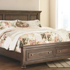 Signature Design By Ashley® Flynnter - Medium Brown - California King Panel Bed With 2 Storage Drawers Beds