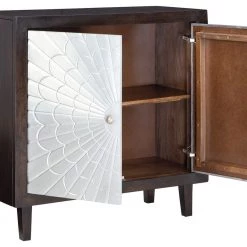 Ashley Furniture Ronlen - Brown/silver Finish - Accent Cabinet