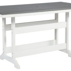 Signature Design By Ashley® Tables Transville - Gray/white - Rect Counter Table W/umb Opt
