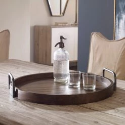 Table Decor Uttermost Reine Round Wooden Tray