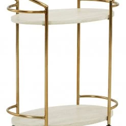 Signature Design By Ashley® Tarica - Cream/gold Finish - Bar Cart