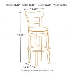 Ashley Furniture Stools Pinnadel - Light Ultimate Best In Class UPH Swivel Barstool (1/CN)