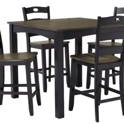 Ashley Furniture Froshburg - Black - Square Counter Tbl Set (5/cn) Dining Room Sets