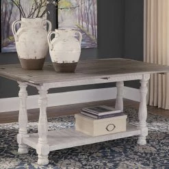 Ashley Furniture Havalance - Gray/white - Flip Top Sofa Table