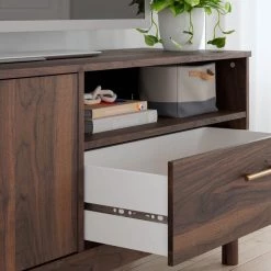 Ashley Furniture Calverson - Mocha - Medium Tv Stand - Medium