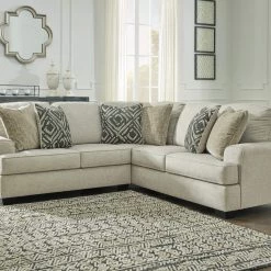 Benchcraft® Sectionals Wellhaven - Linen - Left Arm Facing Loveseat 2 Pc Sectional