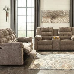 Signature Design By Ashley® Workhorse - Cocoa - 2 Pc. - Reclining Sofa, Loveseat Reclining Furniture