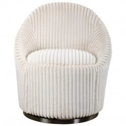 Uttermost Crue White Swivel Chair