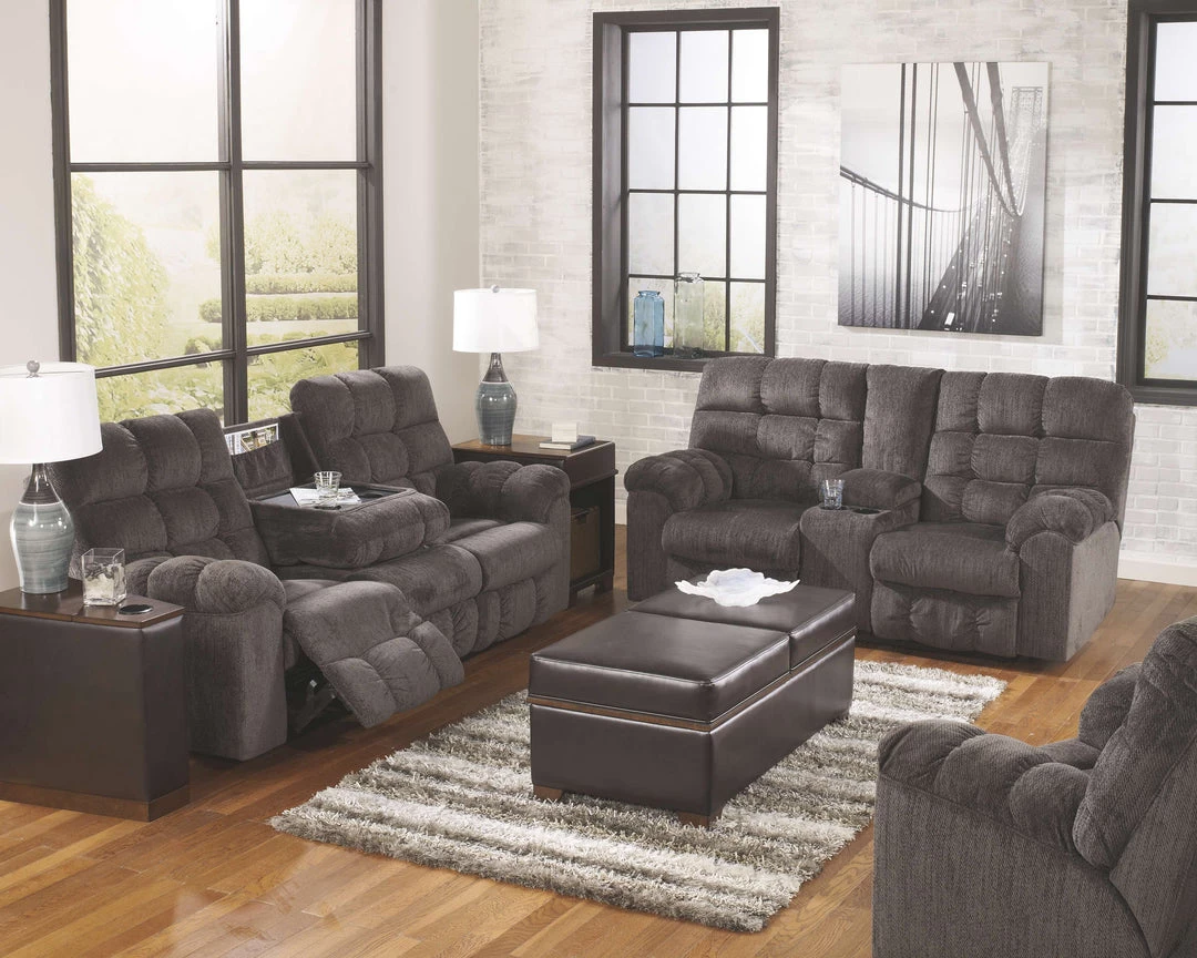 Ashley Furniture Reclining Furniture Acieona - Slate - Dbl Rec Loveseat W/console 5 Ashley Furniture Reclining Furniture Acieona - Slate - Dbl Rec Loveseat W/console