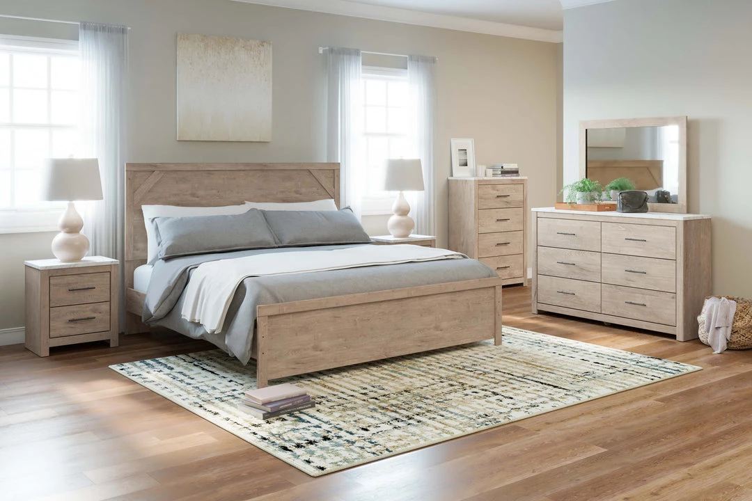 Signature Design By Ashley® Senniberg - Light Brown/white - 6 Pc. - Dresser, Mirror, Queen Panel Bed, 2 Nightstands Bedroom Sets 3 Signature Design By Ashley® Senniberg - Light Brown/white - 6 Pc. - Dresser, Mirror, Queen Panel Bed, 2 Nightstands Bedroom Sets