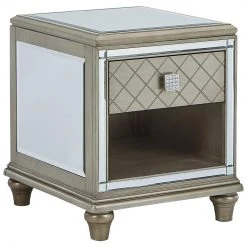 Ashley Furniture Chevanna - Platinum - Rectangular End Table