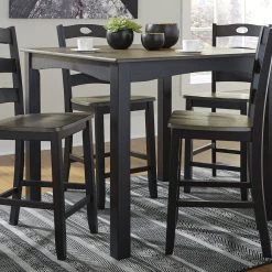 Ashley Furniture Froshburg - Black - Square Counter Tbl Set (5/cn) Dining Room Sets