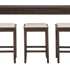Ashley Furniture Rokane - Dark Brown - Rect Drm Counter Tbl Set(4/cn) Dining Room Sets