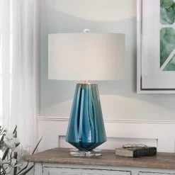 Uttermost Pescara Teal-Gray Glass Lamp Accessories