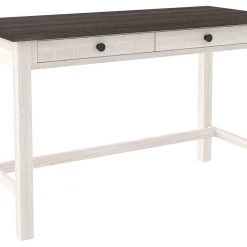 Ashley Furniture Dorrinson - White / Black / Gray - Home Office Desk - 2-drawer Desks