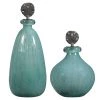 Table Decor Uttermost Mellita Aqua Glass Bottles, S/2