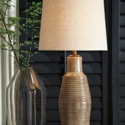Ashley Furniture Calixto - Taupe - Terracotta Table Lamp (1/cn) Accessories