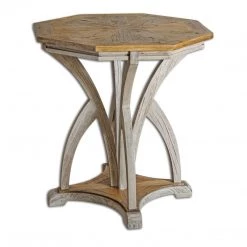 Tables Uttermost Ranen Aged White Side Table