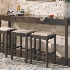 Ashley Furniture Rokane - Dark Brown - Rect Drm Counter Tbl Set(4/cn) Dining Room Sets