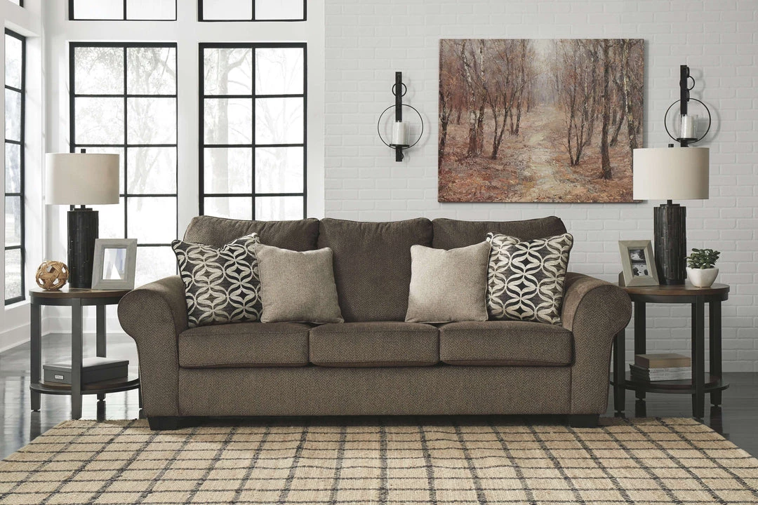 Benchcraft® Living Room Sets Nesso - Walnut - 4 Pc. - Sofa, Loveseat, Chair And A Half, Ottoman 6 Benchcraft® Living Room Sets Nesso - Walnut - 4 Pc. - Sofa, Loveseat, Chair And A Half, Ottoman